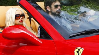 Christina Aguilera Coordinates Her Lipstick And Her Ferrari